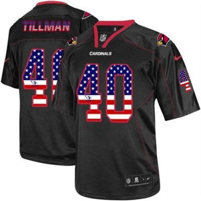 Nike Arizona Cardinals #40 Pat Tillman Black USA Flag Fashion Stitched Elite NFL Jerseys