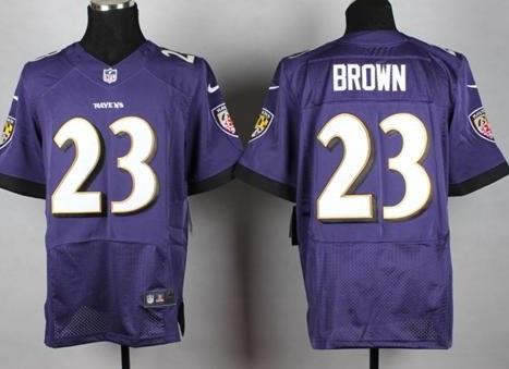 Nike Baltimore Ravens #23 Chykie Brown Purple Team Color Men's Stitched Elite NFL Jersey