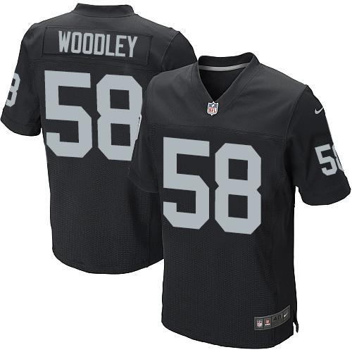 Nike Oakland Raiders #58 LaMarr Woodley Black Team Color Men's Stitched NFL Elite Jersey