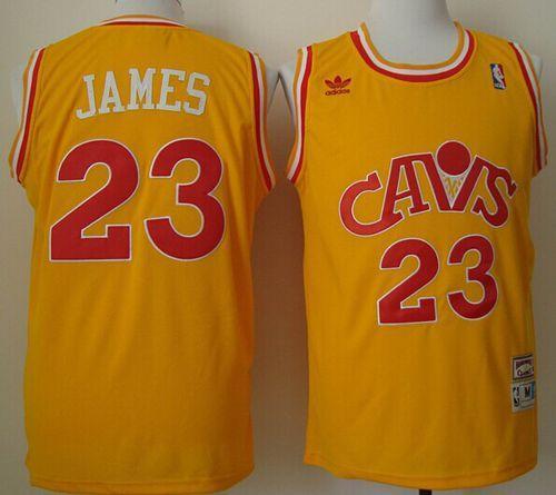 Cleveland Cavaliers #23 LeBron James Yellow CAVS Throwback Stitched NBA Jersey Cleveland Cavaliers #23 LeBron James Yellow CAVS Throwback Stitched NBA Jersey