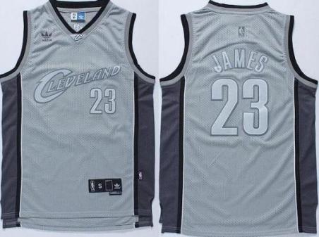 Cleveland Cavaliers #23 LeBron James Full Grey Limited NBA Jerseys