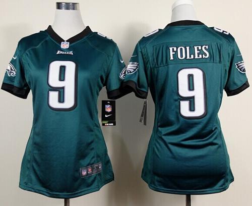 Women Nike Philadelphia Eagles #9 Nick Foles Green Team Color Stitched NFL Jerseys