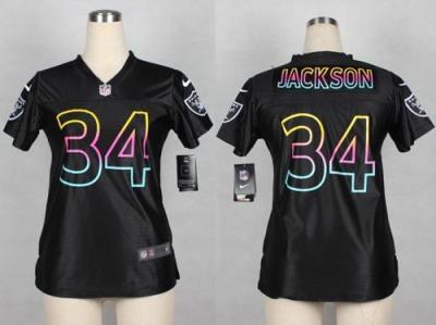 Women Nike Oakland Raiders #34 Bo Jackson Black Fashion NFL Jerseys