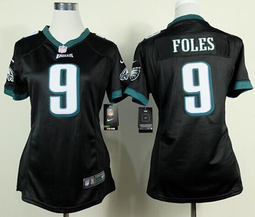 Women Nike Philadelphia Eagles #9 Nick Foles Black Stitched NFL Jersey