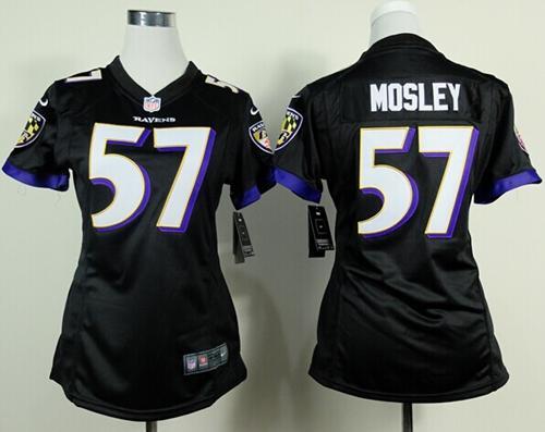 Women Nike Baltimore Ravens #57 C.J. Mosley Black Stitched NFL Jersey