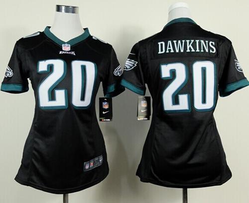 Women Nike Philadelphia Eagles #20 Brian Dawkins Black Stitched NFL Jersey