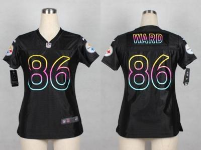Women Nike Pittsburgh Steelers #86 Hines Ward Black Fashion NFL Jerseys