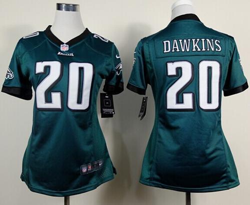 Women Nike Philadelphia Eagles #20 Brian Dawkins Green Team Color Stitched NFL Jerseys