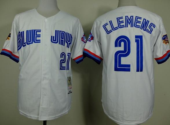 Toronto Blue Jays #21 Roger Clemens 1997 Throwback MLB Jerseys Toronto Blue Jays #21 Roger Clemens 1997 Throwback MLB Jerseys