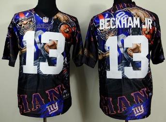 Nike New York Giants 13 Odell Beckham Jr Men's Stitched Fanatical Version Elite NFL Jersey