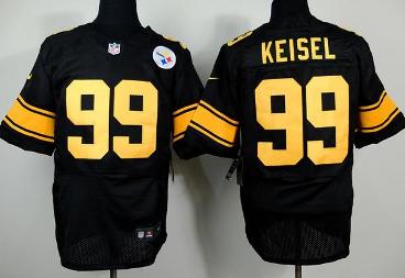 Nike Pittsburgh Steelers #99 Brett Keisel Black(Gold No.) Men's Stitched NFL Elite Jersey