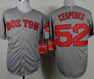 Boston Red Sox #52 Yoenis Cespedes Grey Cool Base Stitched MLB Jersey