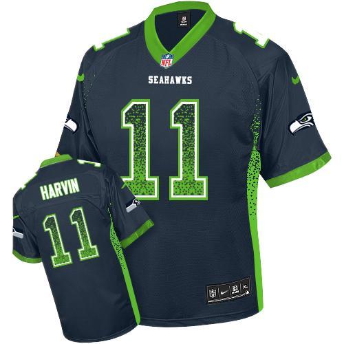 Youth Nike Seattle Seahawks 11 Percy Harvin Steel Blue Team Color Stitched Drift Fashion NFL Jerseys