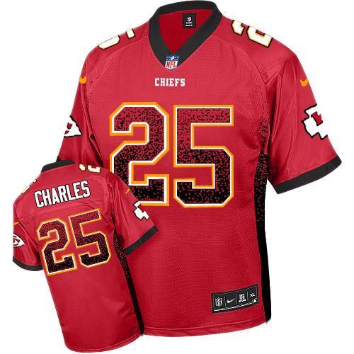 Youth Nike Kansas City Chiefs 25 Jamaal Charles Red Team Color Stitched Drift Fashion NFL Jerseys