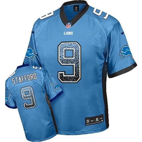 Youth Nike Detroit Lions 9 Matthew Stafford Light Blue Drift Fashion NFL Jerseys