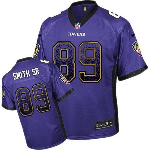 Youth Nike Baltimore Ravens 89 Steve Smith SR Purple Drift Fashion NFL Jerseys