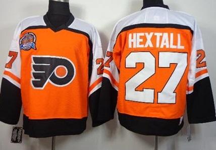 Philadelphia Flyers 27 Ron Hextall Orange CCM Throwback Stitched NHL Jersey