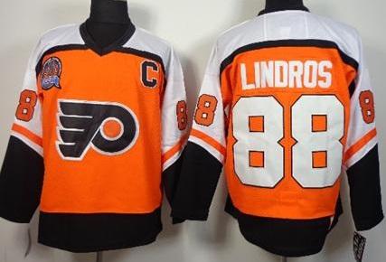Philadelphia Flyers 88 Eric Lindros Orange CCM Throwback Stitched NHL Jersey
