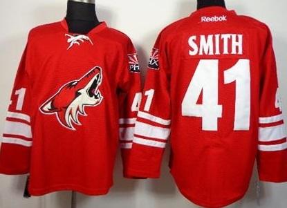 Phoenix Coyotes 41 Mike Smith Red Home Stitched NHL Jersey