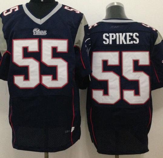 Nike New England Patriots #55 Brandon Spikes Blue Elite NFL Jerseys