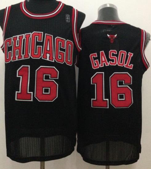 Chicago Bulls #16 Pau Gasol Black Revolution 30 NBA Jerseys