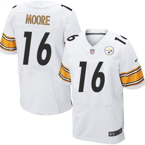 Nike Pittsburgh Steelers 16 Lance Moore White Stitched NFL Elite Jersey