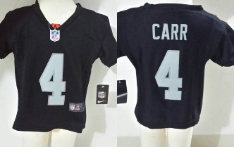 Baby Nike Oakland Raiders 4 Derek Carr Black NFL Jerseys