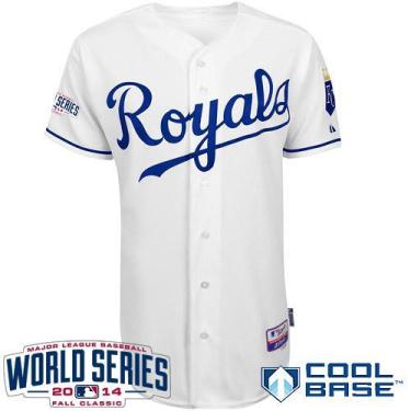 Kansas City Royals Blank White 2014 World Series Patch Stitched MLB Baseball Jersey