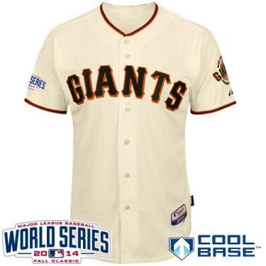 San Francisco Giants Blank Cream 2014 World Series Patch Stitched MLB Baseball Jersey