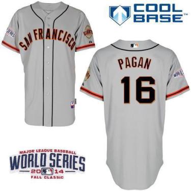 San Francisco Giants #16 Angel Pagan Grey 2014 World Series Patch Stitched MLB Baseball Jersey
