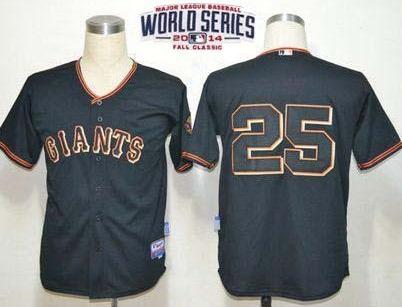 San Francisco Giants #25 Barry Bonds Black 2014 World Series Patch Stitched MLB Baseball Jersey
