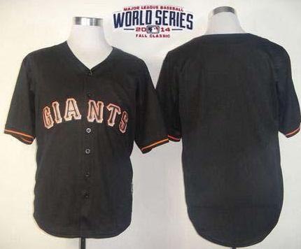 San Francisco Giants Blank Black Fashion 2014 World Series Patch Stitched MLB Baseball Jersey