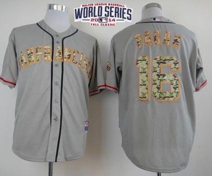 San Francisco Giants #16 Angel Pagan Grey USMC 2014 World Series Patch Stitched MLB Baseball Jersey