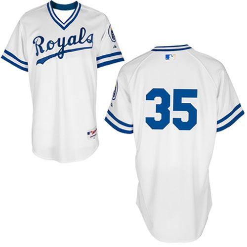 Kansas City Royals #35 Eric Hosmer White 1974 Turn Back The Clock Stitched MLB Jerseys