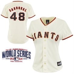 Women San Francisco Giants #48 Pablo Sandoval Cream MLB Jerseys W 2014 World Series Patch Women San Francisco Giants #48 Pablo Sandoval Cream MLB Jerseys W 2014 World Series Patch