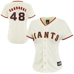 Women San Francisco Giants #48 Pablo Sandoval Cream MLB Jerseys