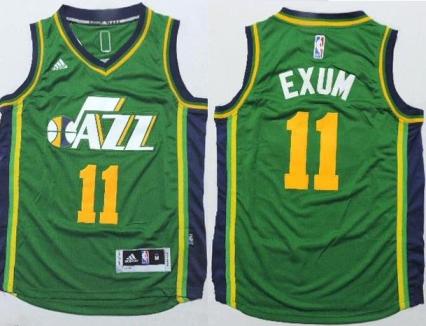 Youth Utah Jazz #11 Dante Exum Green Stitched Revolution 30 NBA Jersey 2015 New Style