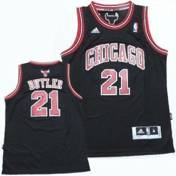Youth Chicago Bulls #21 Jimmy Butler Black Revolution 30 Stitched NBA Jersey