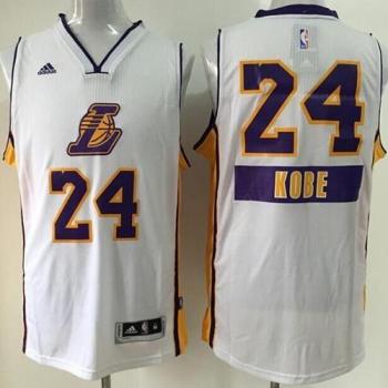 Youth Los Angeles Lakers #24 Kobe Bryant White 2014-15 Christmas Day Stitched NBA Jersey
