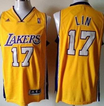 Youth Los Angeles Lakers #17 Jeremy Lin Gold Revolution 30 Stitched NBA Jersey