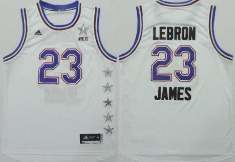 2015 NBA All-Star Eastern Conference Cleveland Cavaliers #23 LeBron James White Stitched NBA Jersey