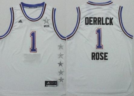 2015 NBA All-Star Eastern Conference Chicago Bulls #1 Derrick Rose White Stitched NBA Jersey