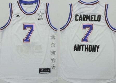 2015 NBA All-Star Eastern Conference New York Knicks #7 Carmelo Anthony White Stitched NBA Jersey