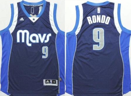Dallas Mavericks #9 Rajon Rondo Navy Blue Stitched Revolution 30 NBA Jersey 2015 New Style