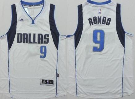 Dallas Mavericks #9 Rajon Rondo White Stitched Revolution 30 NBA Jersey 2015 New Style