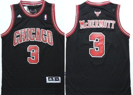 Chicago Bulls #3 Doug McDermott Black Stitched Revolution 30 NBA Jersey
