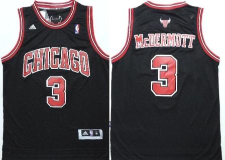 Chicago Bulls #3 Doug McDermott Black Stitched Revolution 30 NBA Jersey