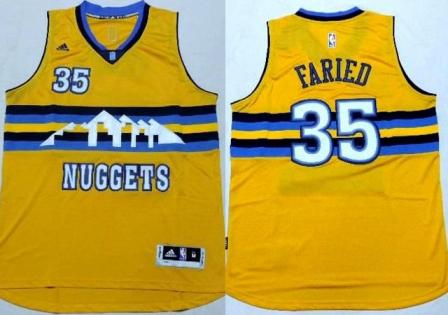 Denver Nuggets #35 Kenneth Faried Yellow Stitched Revolution 30 NBA Jersey 2015 New Style