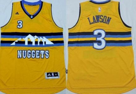 Denver Nuggets #3 Ty Lawson Yellow Stitched Revolution 30 NBA Jersey 2015 New Style