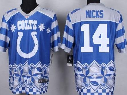 Nike Indianapolis Colts #14 Hakeem Nicks Royal Blue Men's Stitched NFL Elite Noble Fashion Jersey